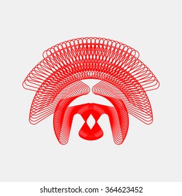 Red abstract fractal shape with light background for logo, design concepts, posters, banners, web, presentations and prints. Valentines day. Congratulations with 14th february. Vector illustration.