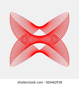 Red abstract fractal shape with light background for logo, design concepts, posters, banners, web, presentations and prints. Valentines day. Congratulations with 14th february. Vector illustration.