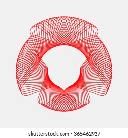 Red abstract fractal shape with light background for logo, design concepts, posters, banners, web, presentations and prints. Valentines day. Congratulations with 14th february. Vector illustration.