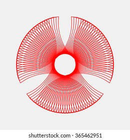 Red abstract fractal shape with light background for logo, design concepts, posters, banners, web, presentations and prints. Valentines day. Congratulations with 14th february. Vector illustration.