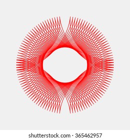 Red abstract fractal shape with light background for logo, design concepts, posters, banners, web, presentations and prints. Valentines day. Congratulations with 14th february. Vector illustration.