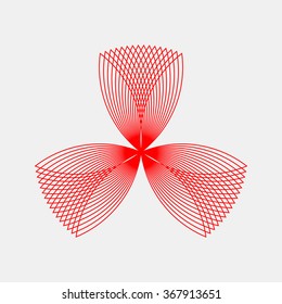 Red abstract fractal shape with light background for logo, design concepts, posters, banners, web, presentations and prints. Valentines day. Congratulations with 14th february. Vector illustration.