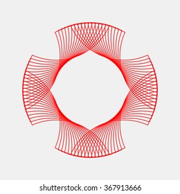 Red abstract fractal shape with light background for logo, design concepts, posters, banners, web, presentations and prints. Valentines day. Congratulations with 14th february. Vector illustration.