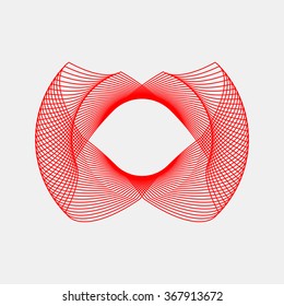 Red abstract fractal shape with light background for logo, design concepts, posters, banners, web, presentations and prints. Valentines day. Congratulations with 14th february. Vector illustration.