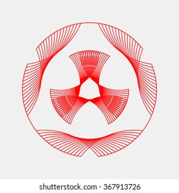 Red abstract fractal shape with light background for logo, design concepts, posters, banners, web, presentations and prints. Valentines day. Congratulations with 14th february. Vector illustration.