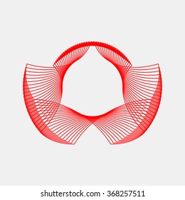 Red abstract fractal shape with light background for design concepts, posters, banners, web, presentations and prints.  Vector illustration.