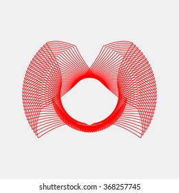 Red abstract fractal shape with light background for design concepts, posters, banners, web, presentations and prints.  Vector illustration.