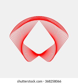 Red abstract fractal shape with light background for design concepts, posters, banners, web, presentations and prints.  Vector illustration.