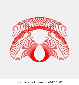 Red abstract fractal shape with light background for logo, design concepts, posters, banners, web, presentations and prints. Valentines day. Congratulations with 14th february. Vector illustration.