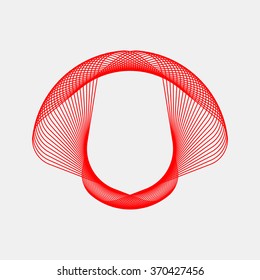 Red abstract fractal shape with light background for logo, design concepts, posters, banners, web, presentations and prints. Valentines day. Congratulations with 14th february. Vector illustration.