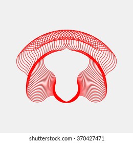 Red abstract fractal shape with light background for logo, design concepts, posters, banners, web, presentations and prints. Valentines day. Congratulations with 14th february. Vector illustration.