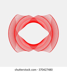 Red abstract fractal shape with light background for logo, design concepts, posters, banners, web, presentations and prints. Valentines day. Congratulations with 14th february. Vector illustration.