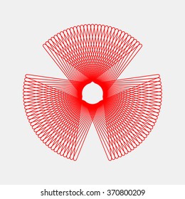 Red abstract fractal shape with light background for logo, design concepts, posters, banners, web, presentations and prints. Valentines day. Congratulations with 14th february. Vector illustration.