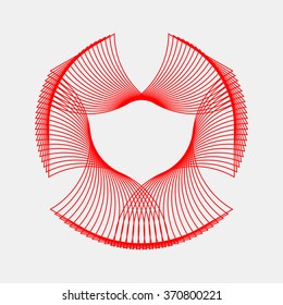 Red abstract fractal shape with light background for logo, design concepts, posters, banners, web, presentations and prints. Valentines day. Congratulations with 14th february. Vector illustration.