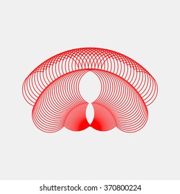 Red abstract fractal shape with light background for logo, design concepts, posters, banners, web, presentations and prints. Valentines day. Congratulations with 14th february. Vector illustration.