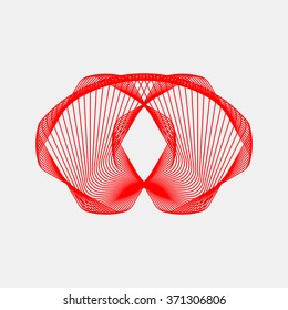 Red abstract fractal shape with light background for logo, design concepts, posters, banners, web, presentations and prints. Valentines day. Congratulations with 14th february. Vector illustration.