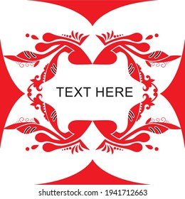 red abstract in frame element shape