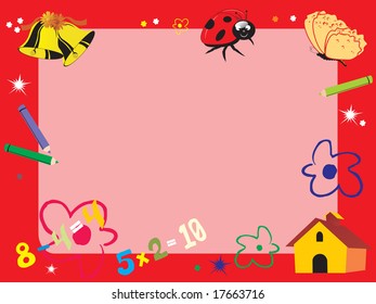 red abstract frame for kid, illustration