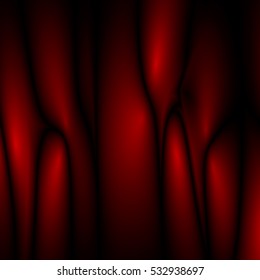 Red abstract futuristic glossy background with fabric, silk texture and ambient occlusion effect for design concepts, wallpapers, presentations, web and prints. Vector illustration.