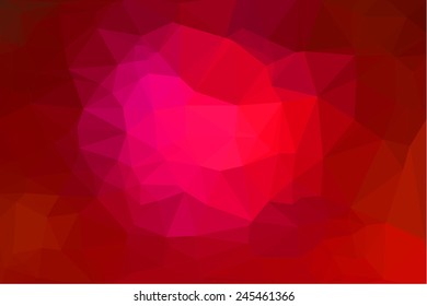 Red abstract geometric background consisting of colored triangles.