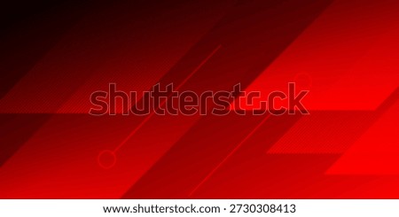 Red Abstract Geometric Background with Diagonal Lines and Technology Elements. Futuristic Technology Concept