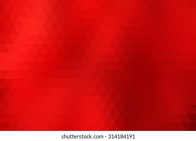 Red abstract geometric background formed with triangles in rows.