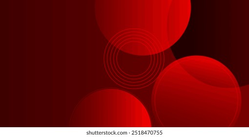 Red abstract geometric circle background with gradient color 