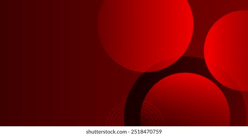 Fondo de círculo geométrico abstracto rojo con color degradado 