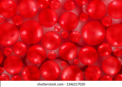 red abstract geometric and collagen balls background texture, illustration vector.	
