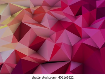 Red abstract geometric, low poly style vector illustration graphic background