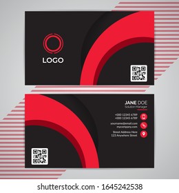 Red Abstract Geometric Modern Simple Business ID Card Template. Design Graphic Vector EPS10.