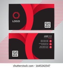 Red Abstract Geometric Modern Simple Business ID Card Template. Design Graphic Vector EPS10.