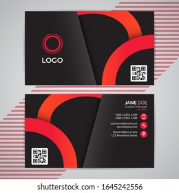 Red Abstract Geometric Modern Simple Business ID Card Template. Design Graphic Vector EPS10.