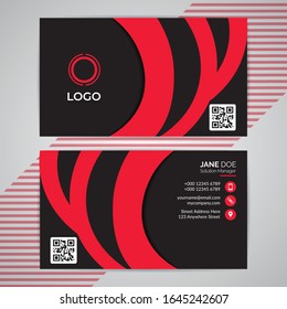 Plantilla de tarjeta de identificación de negocio simple geométrica moderna y abstracta roja. Diseño del Vector Gráfico EPS10.