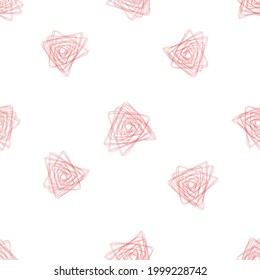 Red abstract geometric shapes seamless pattern. Triangle endless texture surface design. Hand drown doodle motley boundless background for textile, stationery, paper wrap, package