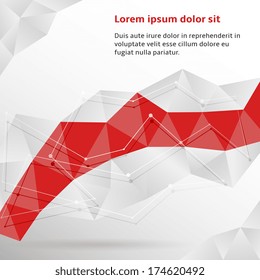 Red abstract geometric triangles background vector illustration