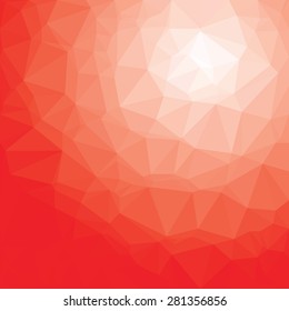 Red abstract geometric triangulation low poly vector design graphic background.