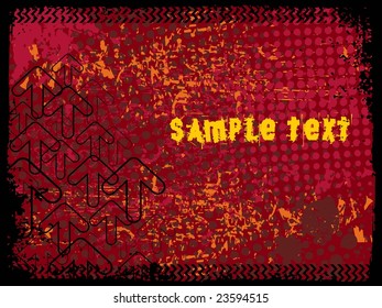 red abstract grunge with arrows, vector illustration