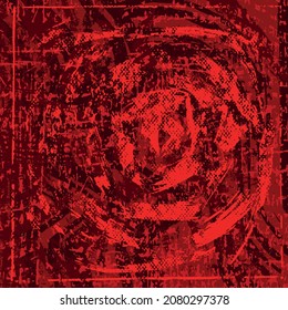 Red abstract grunge background. Red color texture covered with scratches