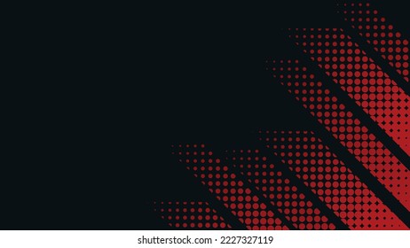 Puntos de semitono abstracto rojo con fondo de color negro.