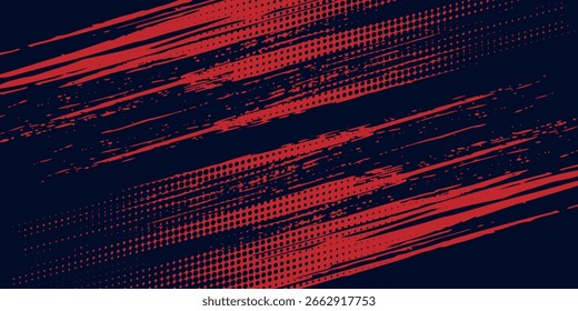 Red abstract halftone dots blue color pattern gradient grunge texture background art modern design