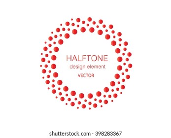 Red Abstract Halftone Logo Design Element, vector illustration