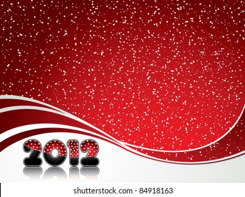 Red abstract Happy New Year 2012 background