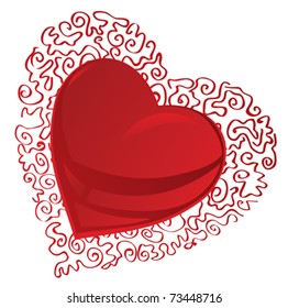 Red abstract heart