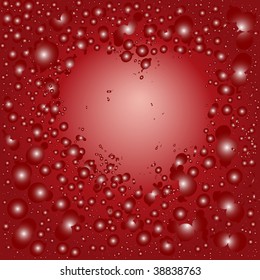 Red abstract heart on pattern background