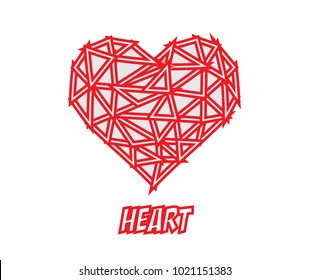 Red abstract heart in vector graphics