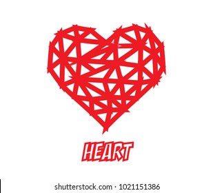 Red abstract heart in vector graphics