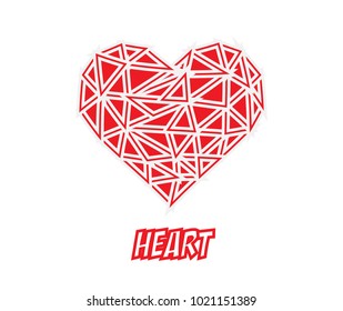 Red abstract heart in vector graphics