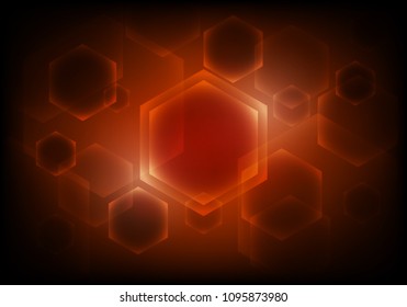 red abstract hexagon pattern background template design
