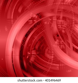 red abstract hi speed internet technology background illustration. eye scan virus computer. gear